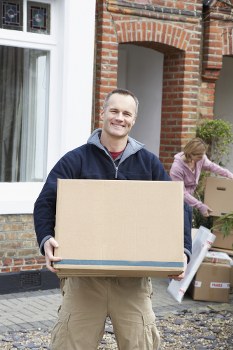 Moving boxes and furniture prepared for removals in Harringay