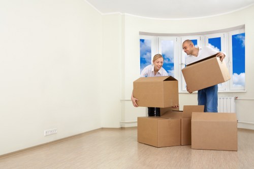 Removal van loading from a Harringay home with limited parking access