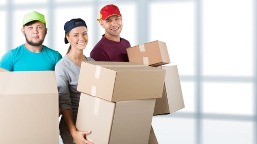 Careful loading and unloading during an office move