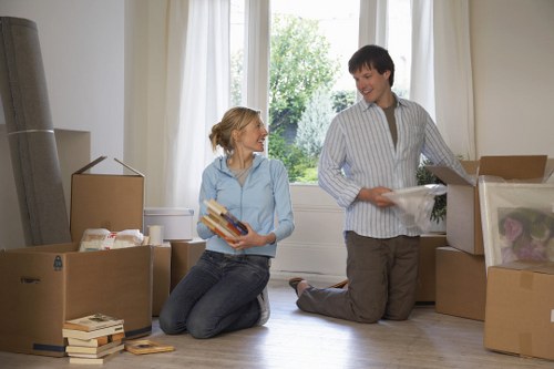 Careful transport of boxes and household items in North London